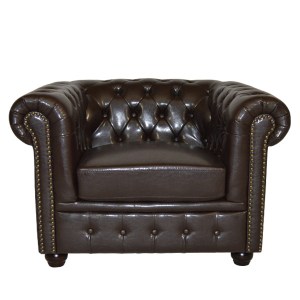 43337 ΠΟΛΥΘΡΟΝΑ T.CHESTERFIELD POLINA HM3011.01 PU ΣΚΟΥΡΟ ΚΑΦΕ 110x90x73Yεκ.