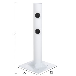 43343 ΒΑΣΗ ΟΜΠΡΕΛΑΣ Φ60mm x 51Υεκ ΜΕΤΑΛΛΙΚΗ ΒΙΔΩΤΗ ΓΙΑ ΣΤΥΛΟ ΕΩΣ Φ60 HM6011 ΛΕΥΚΗ