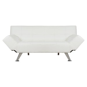 43561 ΚΑΝΑΠΕΣ ΚΡΕΒΑΤΙ HM3001.01 THOM ΜΕ ΑΝΑΔΙΠΛΟΥΜΕΝΑ ΜΠΡΑΤΣΑ ΛΕΥΚΟ PU 189x93x82Υεκ.