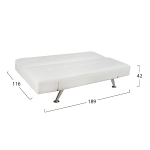 43561 ΚΑΝΑΠΕΣ ΚΡΕΒΑΤΙ HM3001.01 THOM ΜΕ ΑΝΑΔΙΠΛΟΥΜΕΝΑ ΜΠΡΑΤΣΑ ΛΕΥΚΟ PU 189x93x82Υεκ.