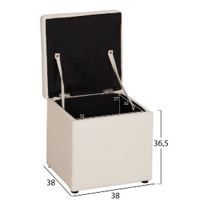 44431 ΣΚΑΜΠΟ ΜΕ ΑΠΟΘΗΚΕΥΤΙΚΟ ΧΩΡΟ PU ΛΕΥΚΟ CUBE HM224.02 38x38x36,5Υεκ.