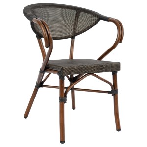 44438 ΠΟΛΥΘΡΟΝΑ ΑΛΟΥΜΙΝΙΟΥ CLAY BAMBOO LOOK ΚΑΦΕ ΜΕ TEXTLINE HM5025 60,5x59x81 cm