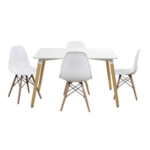 47517 ΣΕΤ ΤΡΑΠΕΖΑΡΙΑ 5Τ ΤΡΑΠΕΖΙ MINIMAL 120Χ80-TWIST ΛΕΥΚΕΣ HM10080.01