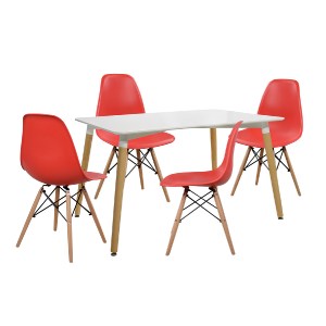 47518 ΣΕΤ ΤΡΑΠΕΖΑΡΙΑ 5Τ ΤΡΑΠΕΖΙ MINIMAL 120x80x73 cm-TWIST ΚΟΚΚΙΝ HM10080.04