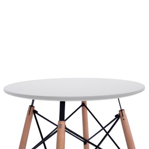 47551 ΤΡΑΠΕΖΙ MINIMAL ΣΤΡΟΓΓΥΛΟ HM0060.01 ΛΕΥΚΟ ΧΡΩΜΑ MDF-ΠΟΔΙΑ ΟΞΙΑΣ ΦΥΣΙΚΟ Φ60Χ72Υεκ.