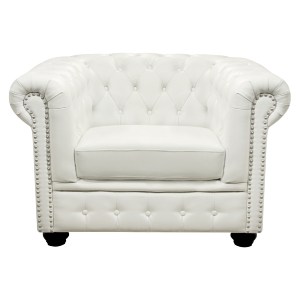 47568 ΠΟΛΥΘΡΟΝΑ T.CHESTERFIELD POLINA HM3011.02 PU ΛΕΥΚΟ ΜΑΤ 110x90x73Y εκ.