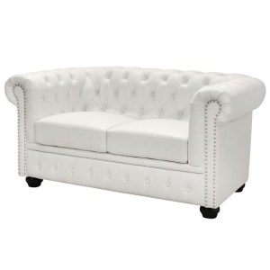 47573 ΚΑΝΑΠΕΣ 2ΘΕΣΙΟΣ T.CHESTERFIELD HM3010.02 ΤΕΧΝΟΔΕΡΜΑ ΛΕΥΚΟ ΜΑΤ