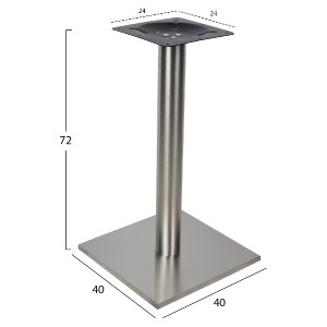 53287 ΒΑΣΗ ΤΡΑΠΕΖΙΟΥ INOX HM421 ΜΕ ΡΕΓΟΥΛΑΤΟΡΟΥΣ 40x40x72Y εκ.