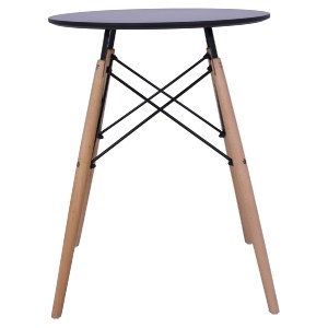 53368 ΤΡΑΠΕΖΙ MINIMAL ΣΤΡΟΓΓΥΛΟ HM0060.02 ΜΑΥΡΟ ΧΡΩΜΑ MDF-ΠΟΔΙΑ ΟΞΙΑΣ ΦΥΣΙΚΟ Φ60Χ72Υεκ.