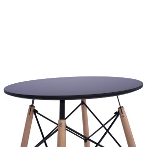 53368 ΤΡΑΠΕΖΙ MINIMAL ΣΤΡΟΓΓΥΛΟ HM0060.02 ΜΑΥΡΟ ΧΡΩΜΑ MDF-ΠΟΔΙΑ ΟΞΙΑΣ ΦΥΣΙΚΟ Φ60Χ72Υεκ.