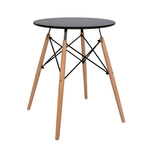 53368 ΤΡΑΠΕΖΙ MINIMAL ΣΤΡΟΓΓΥΛΟ HM0060.02 ΜΑΥΡΟ ΧΡΩΜΑ MDF-ΠΟΔΙΑ ΟΞΙΑΣ ΦΥΣΙΚΟ Φ60Χ72Υεκ.