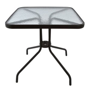 53976 ΤΡΑΠΕΖΙ FIGO 70Χ70Χ72Υεκ. ΜΕΤΑΛΛΙΚΟ ΚΑΦΕ ΜΕ ΓΥΑΛΙΝΗ ΕΠΙΦΑΝΕΙΑ HM5036.02