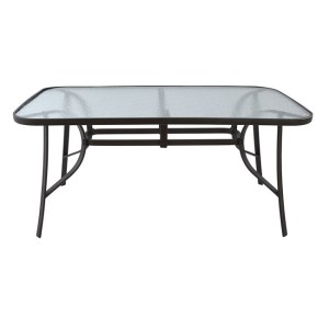 53980 ΤΡΑΠΕΖΙ BRUNO 160Χ90Χ72Υεκ. ΜΕΤΑΛΛΙΚΟ ΚΑΦΕ ΜΕ ΓΥΑΛΙΝΗ ΕΠΙΦΑΝΕΙΑ HM5074.02