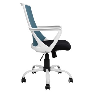 54974 ΚΑΡΕΚΛΑ ΓΡΑΦΕΙΟΥ MALFOI HM1053.06 ΜΠΛΕ MESH & ΠΟΔΙ ΜΕΤΑΛΛΙΚΟ 58x59x103 εκ.