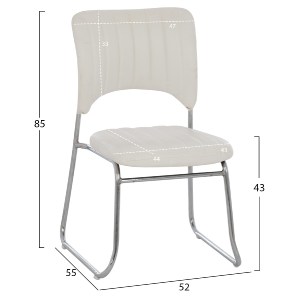 56253 ΚΑΡΕΚΛΑ QUENTI HM1071.02 ΛΕΥΚΗ 52x60x85 εκ.