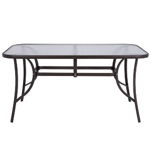 56456 ΤΡΑΠΕΖΙ BRUNO 150X90Χ72Υεκ. ΚΑΦΕ ΜΕΤΑΛΛΙΚΟ ΜΕ ΓΥΑΛΙΝΗ ΕΠΙΦΑΝΕΙΑ HM5145.02