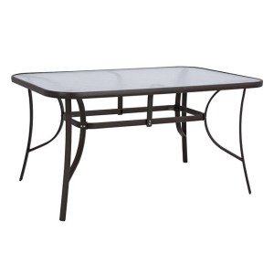 56456 ΤΡΑΠΕΖΙ BRUNO 150X90Χ72Υεκ. ΚΑΦΕ ΜΕΤΑΛΛΙΚΟ ΜΕ ΓΥΑΛΙΝΗ ΕΠΙΦΑΝΕΙΑ HM5145.02