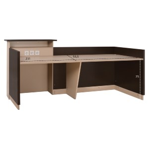 57646 ΓΡΑΦΕΙΟ ΥΠΟΔΟΧΗΣ DALTON HM2068.01 ΜΕΛΑΜΙΝΗ ΣΕ WENGE-ΜΠΕΖ 240x80x106Υεκ.