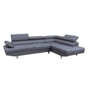 58026 ΚΑΝΑΠΕΣ ΓΩΝΙΑ ΔΕΞΙΑ GORO HM3085.10R ΓΚΡΙ ΥΦΑΣΜΑ 270x200x87Y εκ.