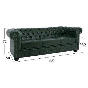 59062 ΚΑΝΑΠΕΣ 3ΘΕΣΙΟΣ T.CHESTERFIELD HM3009.08 ΤΕΧΝΟΔΕΡΜΑ ΚΥΠΑΡΙΣΣΙ 208x90x73 εκ.