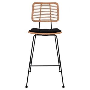 59456 ΣΚΑΜΠΟ ΜΕΤΑΛΛΙΚΟ ΜΕ ΜΑΞΙΛΑΡΙ ALLEGRA HM5455 ΜΕ WICKER ΜΠΕΖ 46,5x55x117,5Υ εκ.