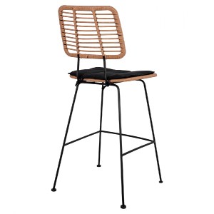 59456 ΣΚΑΜΠΟ ΜΕΤΑΛΛΙΚΟ ΜΕ ΜΑΞΙΛΑΡΙ ALLEGRA HM5455 ΜΕ WICKER ΜΠΕΖ 46,5x55x117,5Υ εκ.