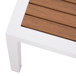59465 ΤΡΑΠΕΖΙ ΑΛΟΥΜΙΝΙΟΥ SABRA HM5403.01 ΛΕΥΚΟ ΜΕ POLYWOOD 45Χ45Χ45,5 εκ.