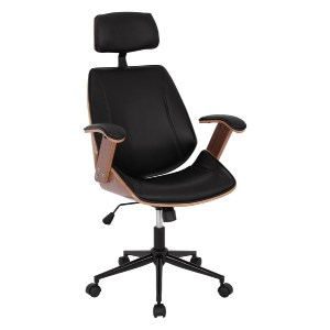 59643 ΚΑΡΕΚΛΑ ΓΡΑΦΕΙΟΥ ΔΙΕΥΘΥΝΤΙΚΗ SUPERIOR PRO HM1109.01 ΚΑΡΥΔΙ-ΜΑΥΡO PU 63x67x123Yεκ.