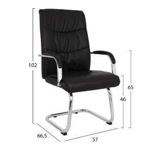 59665 ΠΟΛΥΘΡΟΝΑ JACOB HM1045.11 ΜΑΥΡΟ PU ΜΕ ΒΑΣΗ ΧΡΩΜΙΟΥ 57x66,5x102 cm