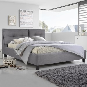 59796 ΚΡΕΒΑΤΙ BILLIE 160x200 εκ. ΜΕ ΥΦΑΣΜΑ ΓΚΡΙ HM551.05