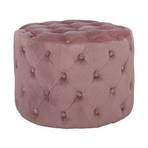 59844 ΣΚΑΜΠΟ KASSIE  ΣΑΠΙΟ ΜΗΛΟ ΒΕΛΟΥΔΟ ΤΥΠΟΥ CHESTERFIELD HM8406.02 Φ60x43Υ εκ.