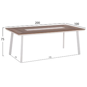 60629 ΤΡΑΠΕΖΙ ΑΛΟΥΜΙΝΙΟΥ TABER HM5131.11 ΛΕΥΚΟ ΜΕ POLYWOOD TOP 200x100x75Υεκ