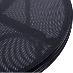 60657 ΤΡΑΠΕΖΙ ΑΛΟΥΜΙΝΙΟΥ MOSES Φ70 BAMBOO LOOK HM5532.02 ΜΑΥΡΟ ΜΕ ΓΥΑΛΙ Φ70X76 εκ