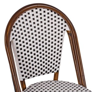 60668 ΚΑΡΕΚΛΑ BISTRO ΑΛΟΥΜΙΝΙΟΥ BAMBOO LOOK ΜΕ ΛΕΥΚΟ-ΜΑΥΡΟ RATTAN HM5566.01 45x54x90Υεκ.