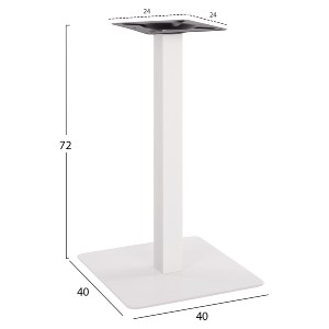 60726 ΒΑΣΗ ΜΕΤΑΛΛΙΚΗ ΛΕΥΚΗ ΜΑΤ 40X40X72Υεκ. HM414.12