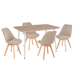 60870 ΣΕΤ ΤΡΑΠΕΖΑΡΙΑΣ 5ΤΜΧ PALOMA HM10382 MDF TOP ΣΕ SONAMA--ΜΠΕΖ ΚΑΡΕΚΛΕΣ