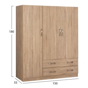 61251 ΝΤΟΥΛΑΠΑ 3ΦΥΛΛΗ CARLY HM384.02 ΜΕ ΔΥΟ ΣΥΡΤΑΡΙΑ SONAMA 150X55Χ180Υεκ.