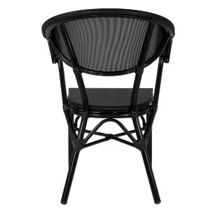 61409 ΠΟΛΥΘΡΟΝΑ ΑΛΟΥΜΙΝΙΟΥ CLAY BAMBOO LOOK ΜΑΥΡΗ ΜΕ TEXTLINE HM5025.02 59x60x82 cm