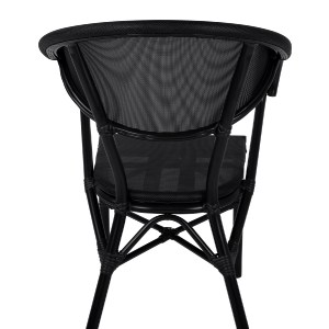 61409 ΠΟΛΥΘΡΟΝΑ ΑΛΟΥΜΙΝΙΟΥ CLAY BAMBOO LOOK ΜΑΥΡΗ ΜΕ TEXTLINE HM5025.02 59x60x82 cm