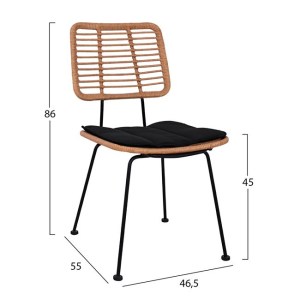 61673 ΣΕΤ 3ΤΜΧ ALLEGRA WICKER ΜΕ ΤΡΑΠΕΖΙ 80X80Χ78Υ ΜΠΕΖ & ΜΑΥΡΟ ΧΡΩΜΑ HM10485