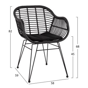 61865 ΣΕΤ 5ΤΜΧ ALLEGRA WICKER ΜΕ ΤΡΑΠΕΖΙ 140X80Χ78Υ ΜΠΕΖ & ΜΑΥΡΟ ΧΡΩΜΑ HM10508