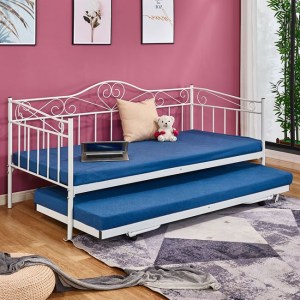 62373 ΚΑΝΑΠΕΣ ΚΡΕΒΑΤΙ MAEKO 190Χ90 ΛΕΥΚΟΣ+ΕΠΕΚΤ/ΜΕΝΟ ΒΟΗΘΗΤΙΚΟ ΚΡΕΒΑΤΙ 85Χ185 HM571.02