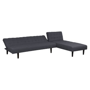 62378 ΚΑΝΑΠΕΣ ΚΡΕΒΑΤΙ ΓΩΝΙΑ ΑΝΑΣΤΡΕΨΙΜΗ ZELDA HM3154.01 ΜΕ ΓΚΡΙ ΥΦΑΣΜΑ 254X163X74Y εκ.