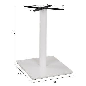 62540 ΒΑΣΗ ΜΕΤΑΛΛΙΚΗ ΛΕΥΚΗ ΜΑΤ 46Χ46Χ72εκ. ΜΕ ΣΤΑΥΡΟ 46Χ46 ΚΑΙ ΡΕΓΟΥΛΑΤΟΡΟΥΣ HM438.02