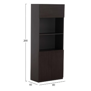 62546 ΒΙΒΛΙΟΘΗΚΗ ΓΡΑΦΕΙΟΥ ΕΠΑΓΓΕΛΜΑΤΙΚΗ ROSEWOOD HM2089 ΜΕΛΑΜΙΝΗ ΓΚΡΙ-WENGE 80Χ40Χ200Υεκ.