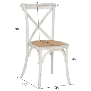62632 ΚΑΡΕΚΛΑ OWEN ΣΤΟΙΒΑΖΟΜΕΝΗ ΞΥΛΙΝΗ ΑΠΟ ΟΞΙΑ WHITE WASH ΧΡΩΜΑ ΜΕ ΧΙΑΣΤΙ ΠΛΑΤΗ HM8575.04 45x55,5x90 cm