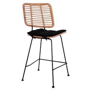 62773 ΣΚΑΜΠΟ ΜΕΣΑΙΟΥ ΥΨΟΥΣ ALLEGRA HM5644 ΜΕΤΑΛΛΙΚΟ ΜΕ WICKER ΣΕ ΜΠΕΖ ΑΠΟΧΡΩΣΗ 55x56x107 εκ.