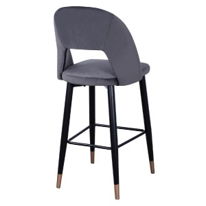 62906 ΣΚΑΜΠΟ ΜΠΑΡ HARPER HM8526.01 ΒΕΛΟΥΔΟ ΓΚΡΙ ΜΕ ΜΕΤΑΛΛΙΚΟ ΣΚΕΛΕΤΟ 50Χ51Χ111Υ εκ.