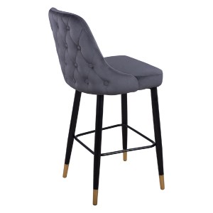 62908 ΣΚΑΜΠΟ ΜΠΑΡ SERENITY HM8519.01 ΑΠΟ ΒΕΛΟΥΔΟ ΓΚΡΙ ΜΕ ΜΕΤΑΛΛΙΚΟ ΣΚΕΛΕΤΟ 51Χ57Χ110Υ εκ.
