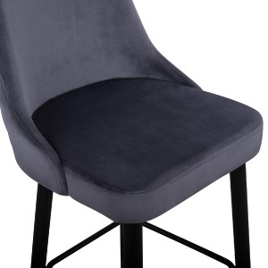 62908 ΣΚΑΜΠΟ ΜΠΑΡ SERENITY HM8519.01 ΑΠΟ ΒΕΛΟΥΔΟ ΓΚΡΙ ΜΕ ΜΕΤΑΛΛΙΚΟ ΣΚΕΛΕΤΟ 51Χ57Χ110Υ εκ.
